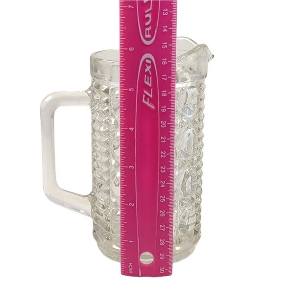 Glass Pitcher Federal Indiana Windsor Cane 16 oz - Picture 11 of 12